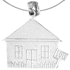 Colgante de casa vendido en plata de ley (bañado en rodio o oro amarillo)