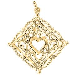 Yellow Gold-plated Silver Heart Pendant