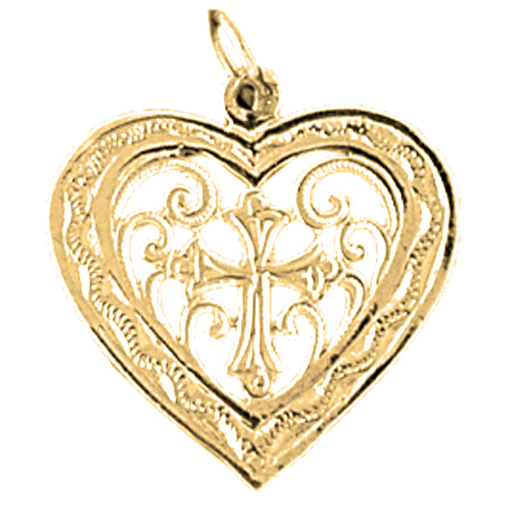 Yellow Gold-plated Silver Heart Pendant