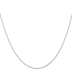 14K White Gold 0.6mm Cable Rope Chain