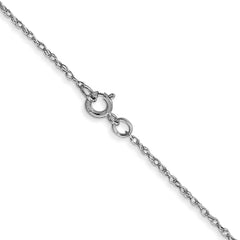 14K White Gold 0.6mm Cable Rope Chain