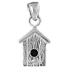 Sterling Silver Bird House Pendant