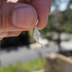 Sterling Silver Kite Pendant (Rhodium or Yellow Gold-plated)