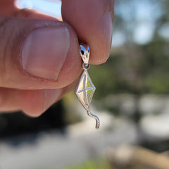 Sterling Silver Kite Pendant (Rhodium or Yellow Gold-plated)