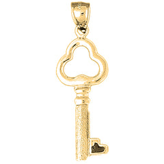 Yellow Gold-plated Silver Key Pendant