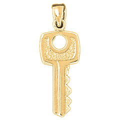 Yellow Gold-plated Silver Key Pendant