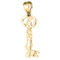 Yellow Gold-plated Silver Key Pendant