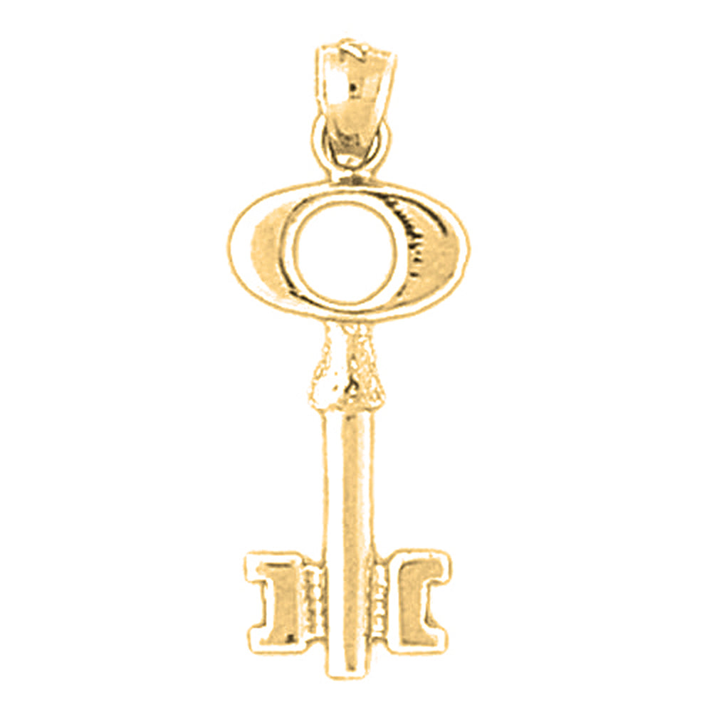 Yellow Gold-plated Silver Key Pendant