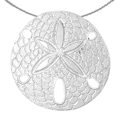 Sterling Silver Sand Dollar Pendant (Rhodium or Yellow Gold-plated)