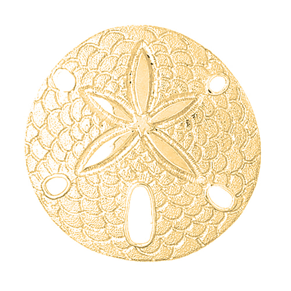 Yellow Gold-plated Silver Sand Dollar Pendant