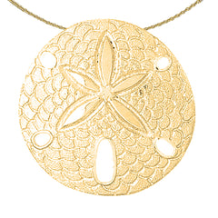 Sterling Silver Sand Dollar Pendant (Rhodium or Yellow Gold-plated)
