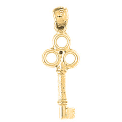 Yellow Gold-plated Silver Key Pendant