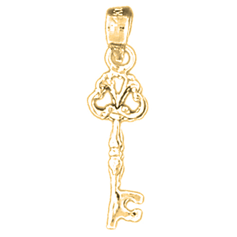 Yellow Gold-plated Silver Key Pendant