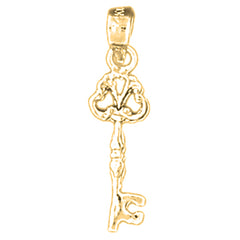 Yellow Gold-plated Silver Key Pendant