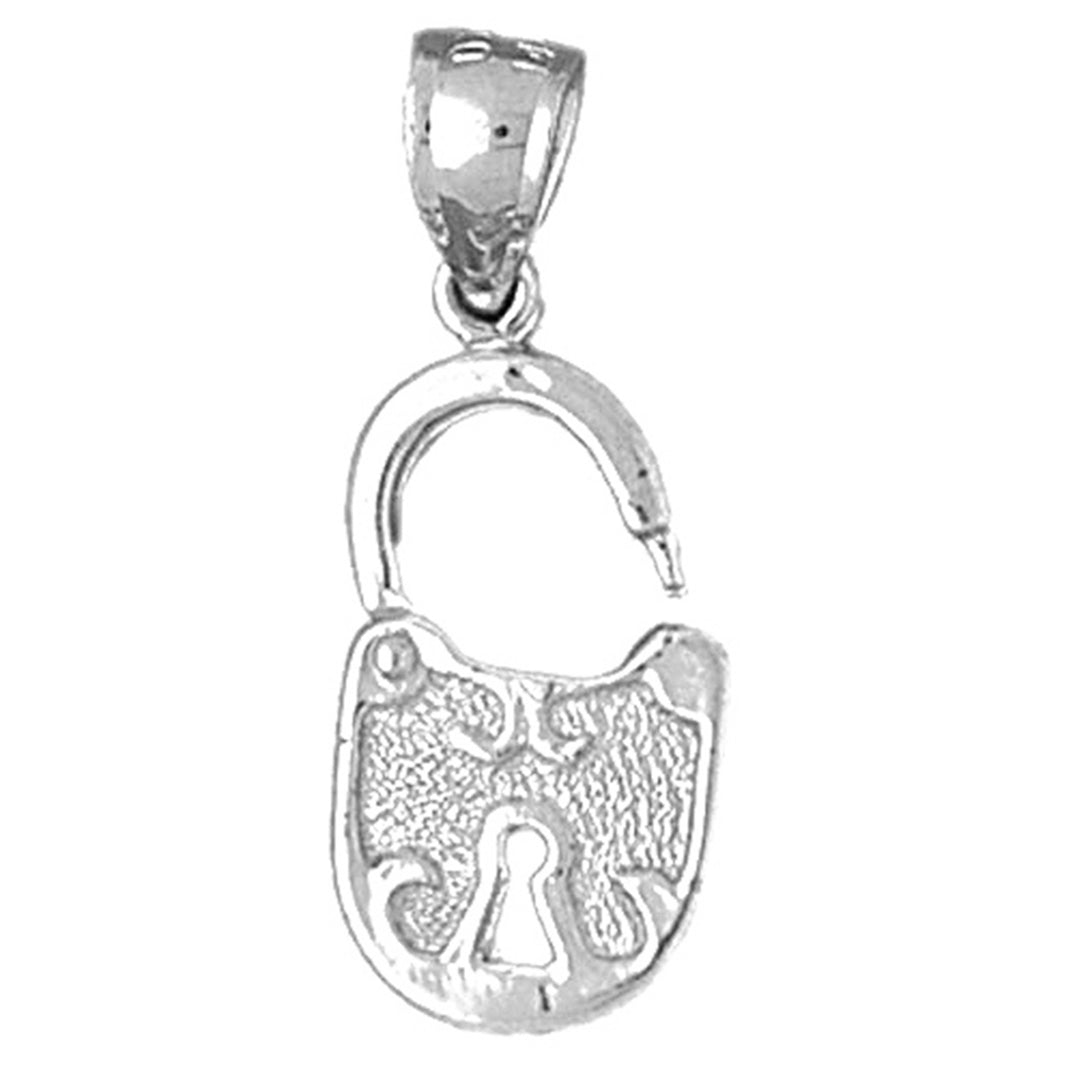 Sterling Silver Padlock, Lock Pendant