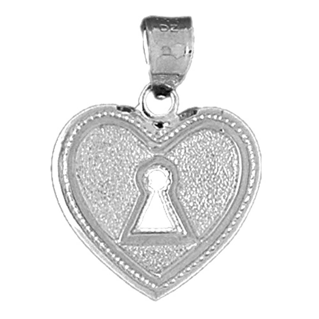Sterling Silver Heart Padlock, Lock Pendant