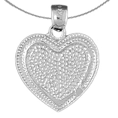 Sterling Silver Heart Pendant (Rhodium or Yellow Gold-plated)