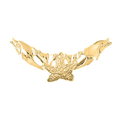Yellow Gold-plated Silver Starfish And Dolphins Pendant