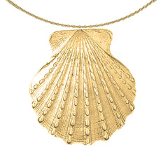 Sterling Silver Shell Pendant (Rhodium or Yellow Gold-plated)