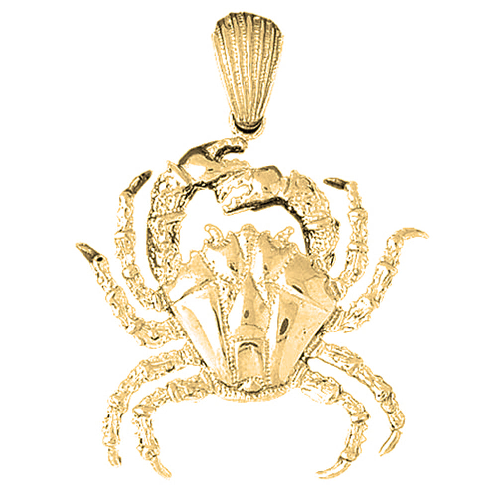 Yellow Gold-plated Silver Crab Pendant