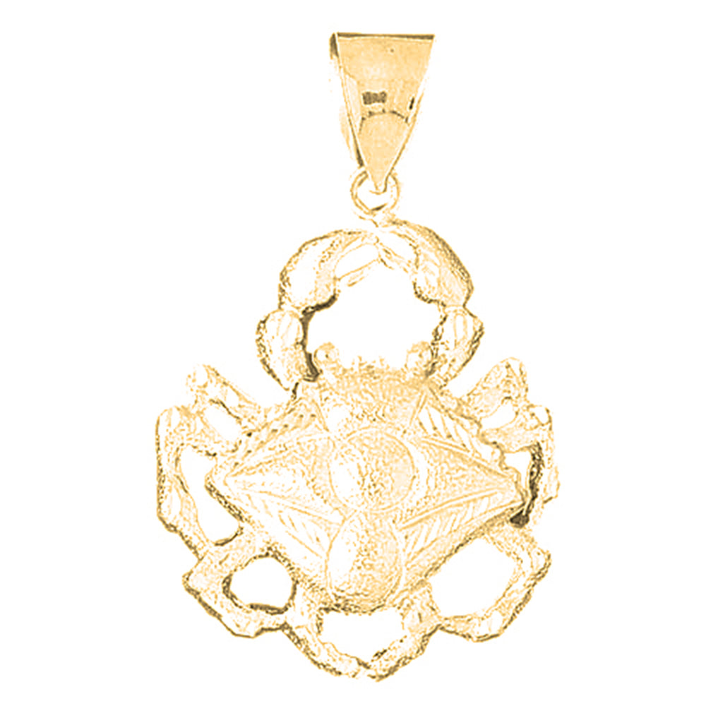 Yellow Gold-plated Silver Crab Pendant