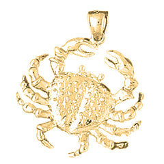 Yellow Gold-plated Silver Crab Pendant