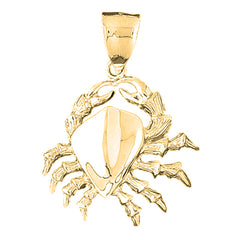 Yellow Gold-plated Silver Crab Pendant