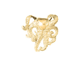 Yellow Gold-plated Silver Octopus Pendant