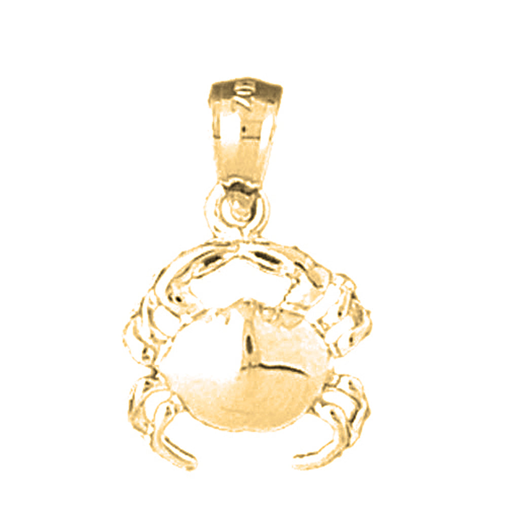 Yellow Gold-plated Silver Crab Pendant