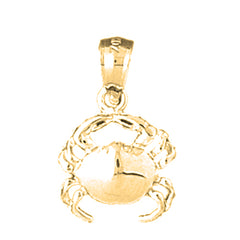 Yellow Gold-plated Silver Crab Pendant