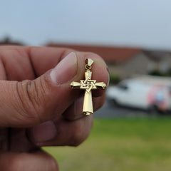 Kreuz aus Sterlingsilber mit Davidstern-Anhänger (rhodiniert oder gelbvergoldet)