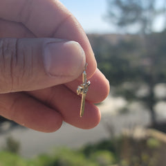 14K or 18K Gold Cross With Star of David Pendant