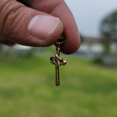 Kreuz aus Sterlingsilber mit Davidstern-Anhänger (rhodiniert oder gelbvergoldet)