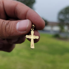 Kreuz aus Sterlingsilber mit Davidstern-Anhänger (rhodiniert oder gelbvergoldet)