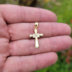 Sterling Silver Cross With Star Of David Pendant (Rhodium or Yellow Gold-plated)