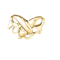 Yellow Gold-plated Silver Dolphins Pendant