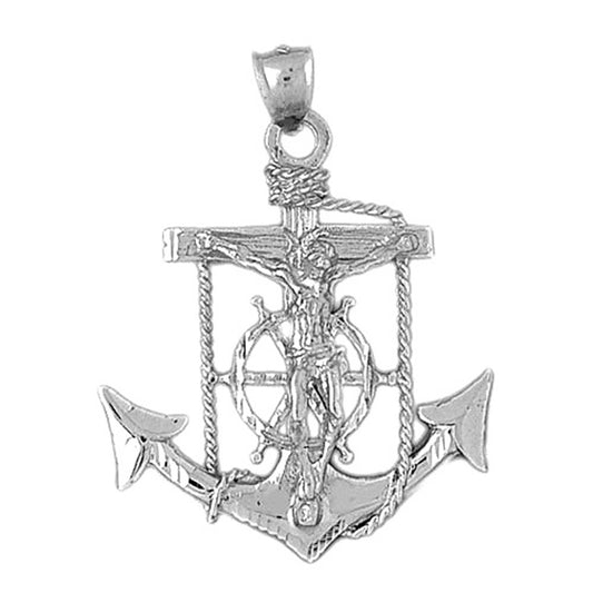Sterling Silver Mariners Cross/Crucifix Pendant