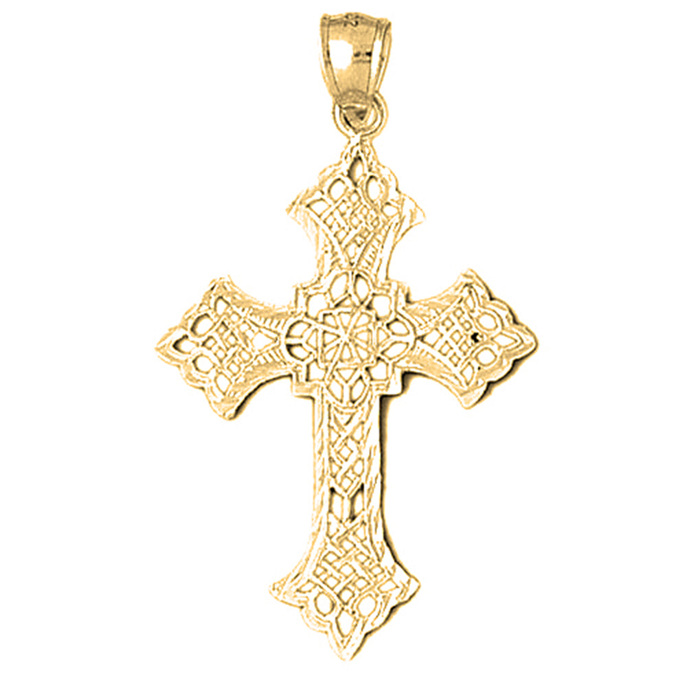 Yellow Gold-plated Silver Cross Pendant