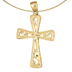 Sterling Silver Cross Pendant (Rhodium or Yellow Gold-plated)