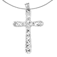 Sterling Silver Cross Pendant (Rhodium or Yellow Gold-plated)