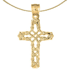 Sterling Silver Cross Pendant (Rhodium or Yellow Gold-plated)