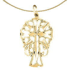 Sterling Silver Cross Pendant (Rhodium or Yellow Gold-plated)