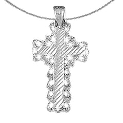 Sterling Silver Cross Pendant (Rhodium or Yellow Gold-plated)
