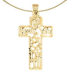Sterling Silver Cross Pendant (Rhodium or Yellow Gold-plated)