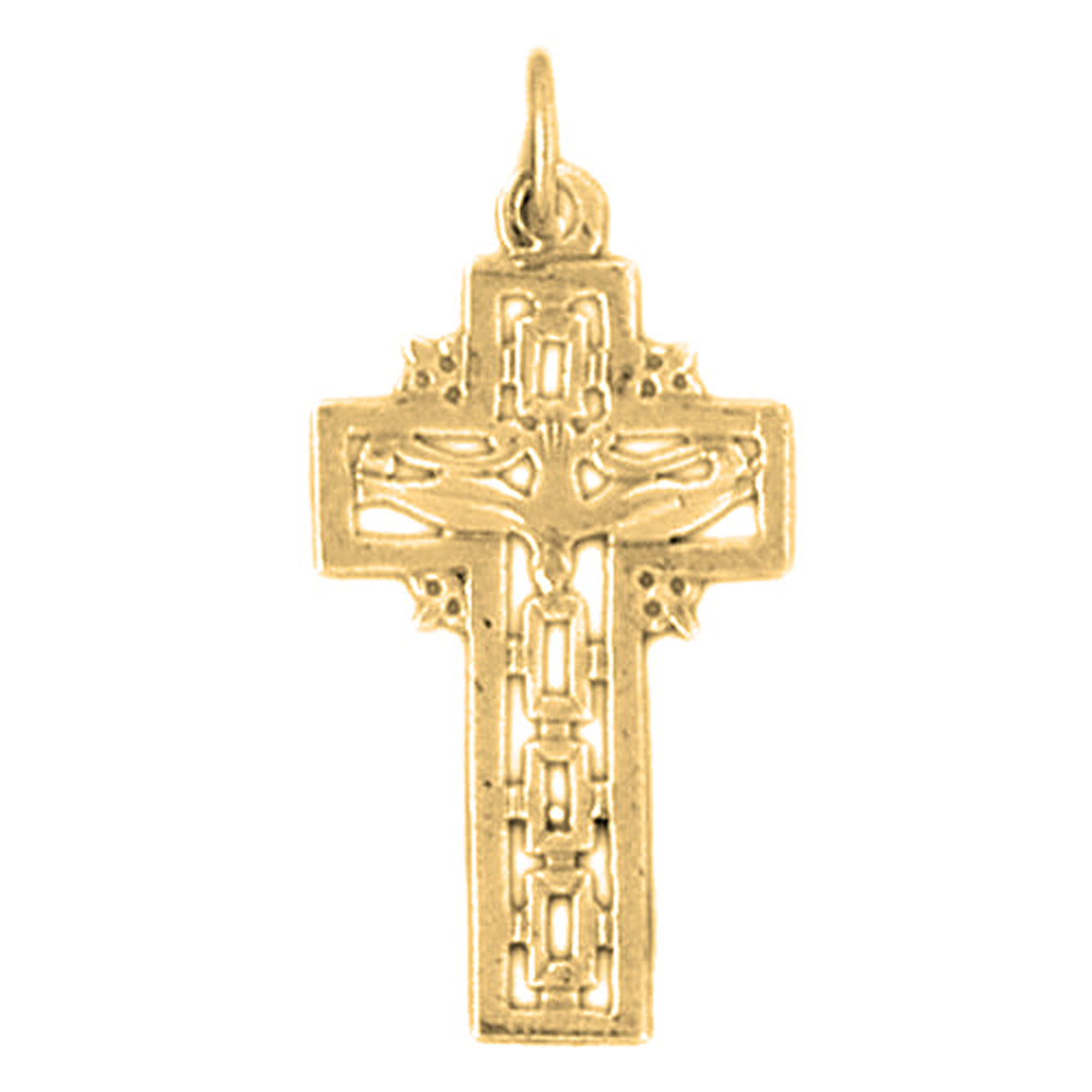 Yellow Gold-plated Silver Cross Pendant