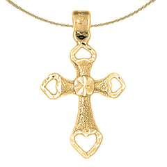 Kreuzanhänger aus Sterlingsilber (rhodiniert oder gelbvergoldet)