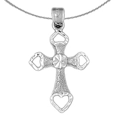 Kreuzanhänger aus Sterlingsilber (rhodiniert oder gelbvergoldet)