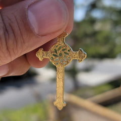 Sterling Silver Cross Pendant (Rhodium or Yellow Gold-plated)