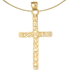 Sterling Silver Cross Pendant (Rhodium or Yellow Gold-plated)