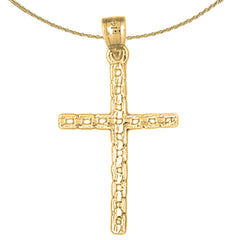 Sterling Silver Cross Pendant (Rhodium or Yellow Gold-plated)